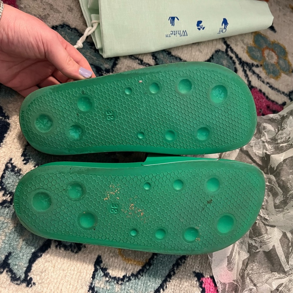 Off-White Green Slides - Picture 3 of 9